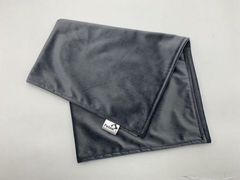 PETEE Sametová deka pre psa - sivá - Velikost deky: 100cm x 80cm