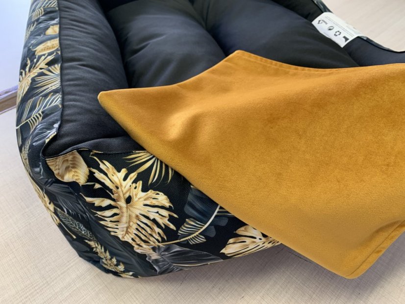 PETEE Sametová deka pro psa - hořčicová - Velikost deky: 100cm x 80cm