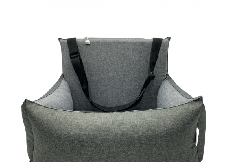Car seat for dogs DUO Grey with orthopedic mattress - Car seat size: 50cm x 40cm
