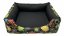 Bed for dogs Flowers Black - Dog bed size: 50cm x 40cm / XS, Inside dog bed: Pillow
