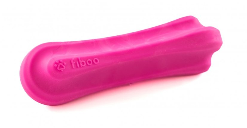 FIBOO Dentálna hračka pre psy, kostička Fiboone M - ružová