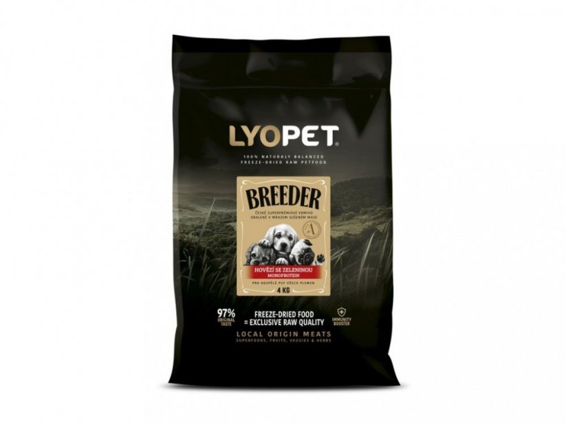 LYOPET Breeder Adult - hovězí se zeleninou monoprotein - 4kg