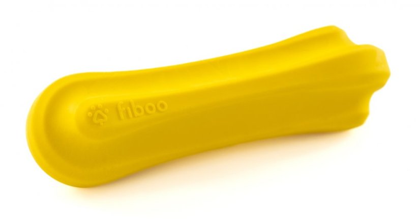 FIBOO Dentálna hračka pre psy, kostička Fiboone L - žltá
