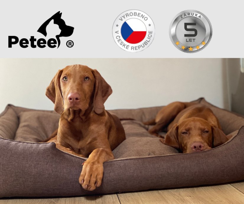 PETEE Pelech pro psy DUO Brown - Velikost pelíšku: 60cm x 50cm / S, Uvnitř pelíšku: Polštář