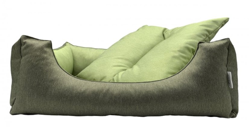 PETEE Pelech pro psy DUO Green - Velikost pelíšku: 60cm x 50cm / S, Uvnitř pelíšku: Polštář