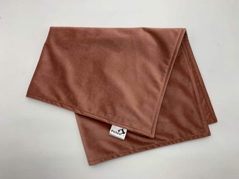 PETEE Sametová deka pro psa - lososová - Velikost deky: 80cm x 70cm