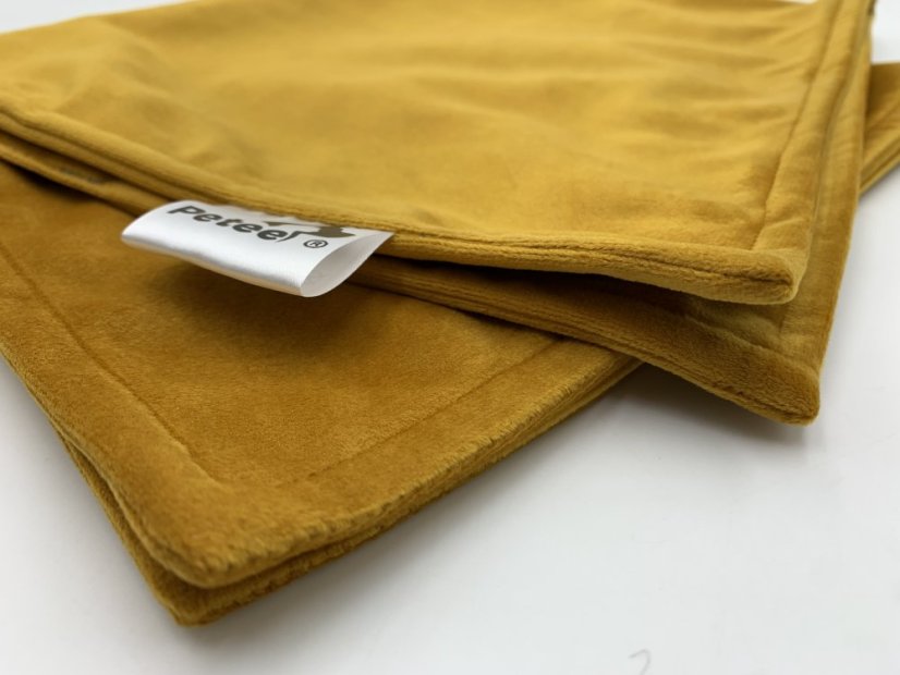 PETEE Sametová deka pre psa - horčicová - Velikost deky: 80cm x 70cm