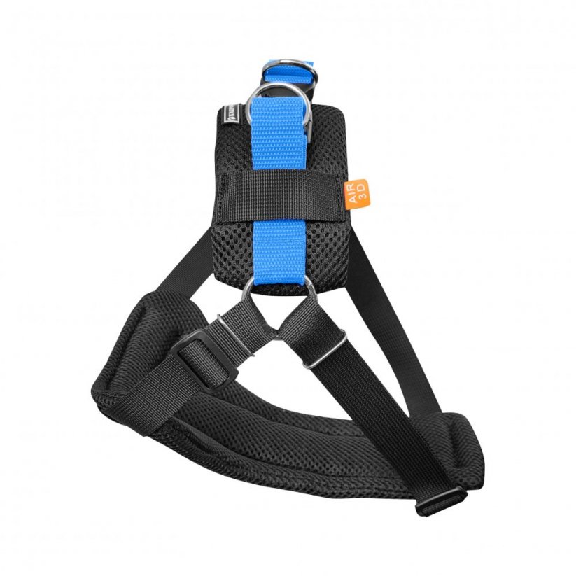 KARDIFF SET - Bezpečnostní pás (postroj + vodítko pro psa), velikost M / modrý