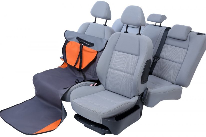 Kardimat Activ - Ochranný autopotah pro psa na přední sedadlo (šedá/oranžová)